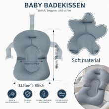 Baby Bath Cushion Art.271284 Grey Bērnu vannas spilvens, bērnu vannas sēdeklis, bērnu vannas ieliktnis