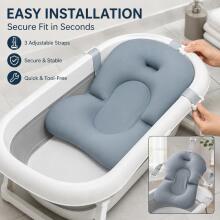 Baby Bath Cushion Art.271284 Grey Bērnu vannas spilvens, bērnu vannas sēdeklis, bērnu vannas ieliktnis