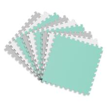 Большой пенопластовый пазл-мат Ricokids 180x180см 9 частей серо-турquoise