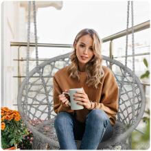 Hanging Garden Chair Swing BOHO Gray