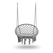 Hanging Garden Chair Swing BOHO Gray + Cushion