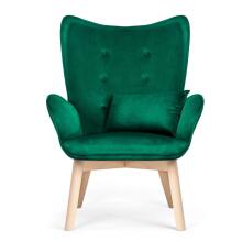 Wing chair with footrest Sofotel Norse dark green