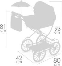 DeCuevas Toys Sophie Art.81075 Leļļu rati ar kulbiņu un somu