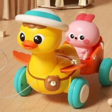 WOOPIE BABY Жёлтая утка с розовой зайчонком в прицепе