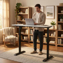 Regulējams elektriskais galds 140x70 cm augstuma regulēšana 76–121 cm ModernHome