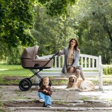 Norbaby Classic stroller set in Praline Art. 298920-298907 Klasiskie, īpaši izturīgi bērnu ratiņi - bēšīgie (kulba+rāmis), ekstra amortizācija