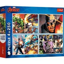 TREFL AVENGERS Комплект пазлов, 4x250 шт.