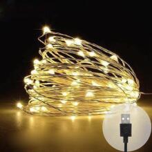 Home Company USB Fairy Light String Art.273036 Рождественская гирлянда из светодиодов с питанием от USB, теплый белый свет, 30 метра, 300 светодиодов.
