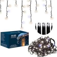 LED Festive Curtain Light with 50 LEDs Cold White + Flash Springos CL1240