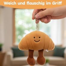 Брелок-круассан Jellycat, плюшевый брелок, милый мягкий брелок в виде круассана для украшения сумок, набор из 3 штук.