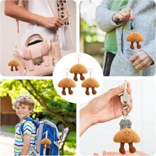 Брелок-круассан Jellycat, плюшевый брелок, милый мягкий брелок в виде круассана для украшения сумок, набор из 3 штук.