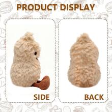 16 cm Peanut Cuddly Toy, Peanut Plush Doll with Smiling Face, Amuseable Peanut Plushie with Legs, Decoration and Gift Idea for Birthday and Party