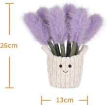Apricot Lamb Lavender Flower Basket Flower Plush Toys for Children, Soft Cute Cuddly Toy for Baby Girls and Boys, Fluffy Lavender Purple 26 cm