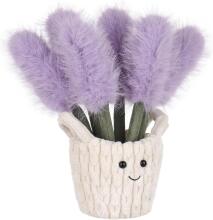 Apricot Lamb Lavender Flower Basket Flower Plush Toys for Children, Soft Cute Cuddly Toy for Baby Girls and Boys, Fluffy Lavender Purple 26 cm
