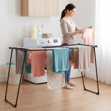 Standing Clothes Drying Rack Extendable Telescopic 19 Meters Foldable Black