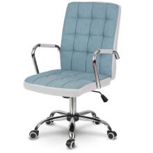 Benton Blue-White Fabric Office Chair