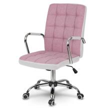 Benton Pink-White Fabric Office Chair