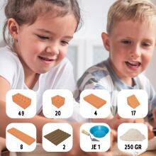 Teifoc Brick Tots Art.1530  Koka konstruktors-ķeģeļi Mājiņa, 100 detaļas