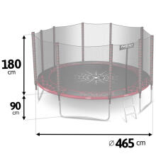 15ft/465cm Garden Trampoline with External Net and Ladder Neo-Sport