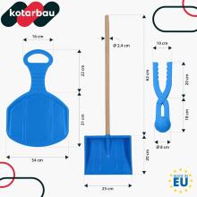 Kids World Snow Play Set Art.274265 Komplekts:Klasisks mazs sniega paliktnis kalniņam ar rokturi  (slidināšanās paliknis)/Sniega lāpsta bērniem ar koka rokturi / Sniega bumbiņu mašīna
