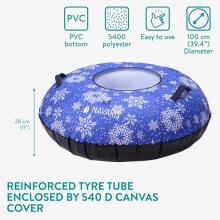 Kids World Snowtube Art.274269  Прочные надувные  санки/подушка для катания по снегу с надежными ручками с чехлом 100см