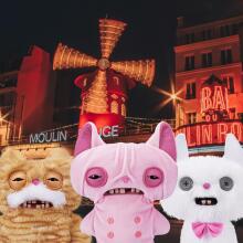 Fuggler Alley Cats (Wrinkle Mcstinkles) – smieklīga neglīta monstru plīša rotaļlieta ar cilvēkveidīgiem zobiem