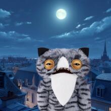 Fuggler Alley Cats (Wide Eyed Cat) – забавная уродливая плюшевая игрушка-монстр с человеческими зубами