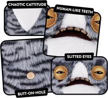 Fuggler Alley Cats (Wide Eyed Cat) – забавная уродливая плюшевая игрушка-монстр с человеческими зубами