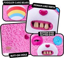 Fuggler Care Bears 23 cm Plush Toy (Cheer Bear) by ZURU - Funny Ugly Monster Cuddly Toy with Human-like Teeth, Collectable Plush for Children, Teenagers, Adults & Crossover Fans