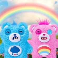 Fuggler Care Bears 23 cm Plush Toy (Cheer Bear) by ZURU - Funny Ugly Monster Cuddly Toy with Human-like Teeth, Collectable Plush for Children, Teenagers, Adults & Crossover Fans