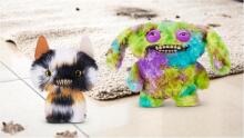 FUGGLER - Ugly Pets 9 collu 1. sērijas plīša 2 iepakojums (spārnotais sikspārnis - kaliko kaķis un zelta zivtiņa)