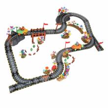 Ikonka Art.KX2863_1 Magnētiskā auto sacīkšu trase 2 gaismas transportlīdzekļi 310 elementi