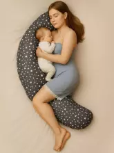 La Bebe™ Moon Cotton Maternity Pillow Art.40579838 Nordic Florals. Large pregnancy pillow with Memory Foam filling (especially soft and quiet filling)