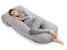 La Bebe™ Cushy Maternity Pillow Art. 80579836 Nordic Pebbles. Multifunctional Pregnancy Pillow (U-Shaped), Polyester Fiber Filling, 155×80 cm