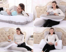 La Bebe™ Cushy Maternity Pillow Art. 80579836 Nordic Pebbles. Multifunctional Pregnancy Pillow (U-Shaped), Polyester Fiber Filling, 155×80 cm