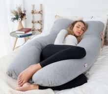 La Bebe™ Cushy Maternity Pillow Art. 40579838 Nordic Florals. Многофункциональная подушка для беременных и кормящих (U Shaped) , наполнение синтепон, 155x80cm
