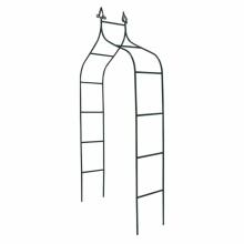 Ikonka Art.KX3303_1 LUARO dārza pergola metāla arka ar grotiem rozēm, ziediem, vīteņaugiem 265 cm