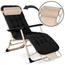 Folding garden lounger with cushion Sofotel ChillWell black