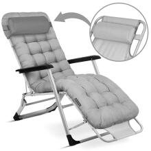 Folding garden lounger with cushion Sofotel ChillWell gray