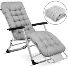 Folding garden lounger with cushion Sofotel ChillWell gray