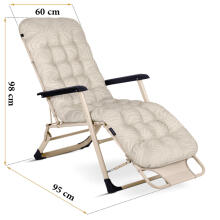 Folding garden lounger with cushion Sofotel ChillWell beige