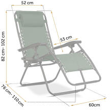 Folding garden lounger with cushion Sofotel ChillWell set of 2 green
