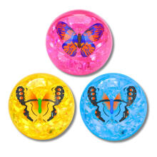 Elastic Rubber Bouncing Ball Confetti Butterfly Glow Mix 9 cm