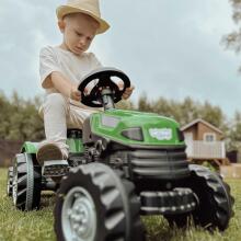 WOOPIE Pedāļu Traktors Zemnieks GoTrac MAXI ar Piekabi Klusiem Riteņiem