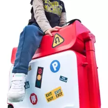 Parent-Child Travel Kids Luggage Art.276170 Red  Čemodāniņš-sēdeklis ar riteņiem 3in1