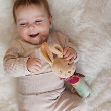 No Baby Squeaky Rabbit Karo with teether Art.1682 Plīša pīkstulis un zobgrauznis Zaķis Karo