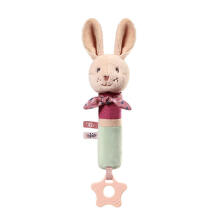 No Baby Squeaky Rabbit Karo with teether Art.1682 Plīša pīkstulis un zobgrauznis Zaķis Karo
