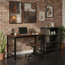 Computer desk school table 120x60 cm aged walnut ModernHome