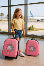 Unicorn Suitcase+Backpack  Art.BC-ROZ-004  Children's suitcase on wheels