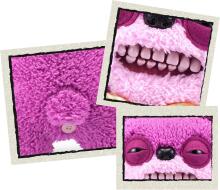 Fuggler Gold Fuggs 22 cm Plush Toy (Teddy Bear Nightmare - Heart) by ZURU - Funny Ugly Monster Cuddly Toy with Human-like Teeth, Crazy Collectible for Kids, Teens